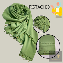 Load image into Gallery viewer, Chiffon Shawl with Golden Beads Tassel (Hijab and Scarf)
