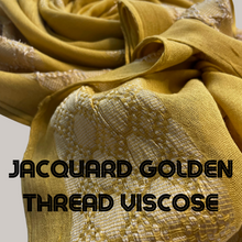 Load image into Gallery viewer, Jacquard Golden Thread Viscose Cotton Shawl ( Hijab and Scarves)
