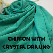 Load image into Gallery viewer, Chiffon with Crystal Drilling Shawl (Hijab and Scarves)
