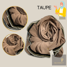 Load image into Gallery viewer, Chiffon with Pearl Edge Shawl (Hijab and Scarf)
