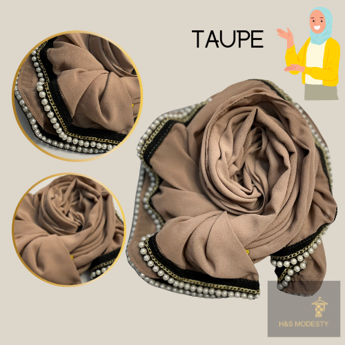 Chiffon with Pearl Edge Shawl (Hijab and Scarf)