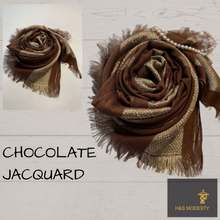 Load image into Gallery viewer, Jacquard Golden Thread Viscose Cotton Shawl ( Hijab and Scarves)
