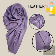 Load image into Gallery viewer, Chiffon Shawl with Golden Beads Tassel (Hijab and Scarf)
