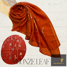 Load image into Gallery viewer, Golden Leaf Viscose Cotton Shawl
