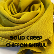 Load image into Gallery viewer, Solid Colour Creep Chiffon Shawl ( Hijab and Scarf)
