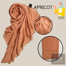 Load image into Gallery viewer, Chiffon Shawl with Golden Beads Tassel (Hijab and Scarf)
