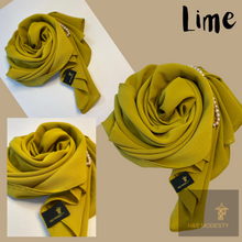 Load image into Gallery viewer, Solid Colour Creep Chiffon Shawl ( Hijab and Scarf)
