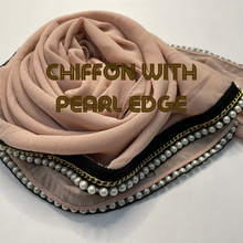 Load image into Gallery viewer, Chiffon with Pearl Edge Shawl (Hijab and Scarf)
