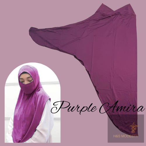 Amira with Niqab (instant Hijab with Face Mask)