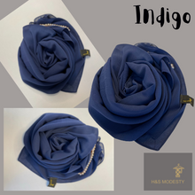 Load image into Gallery viewer, Solid Colour Creep Chiffon Shawl ( Hijab and Scarf)
