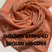 Load image into Gallery viewer, Golden Stamped Sequin Viscose Shawl (Hijab and Scarves)
