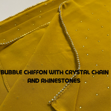 Load image into Gallery viewer, Bubble Chiffon Shawl with Crystal Chain and Rhinestones Sprinkle (hijab and Scarves)
