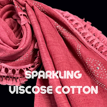 Load image into Gallery viewer, Sparkling Viscose Cotton Shawl ( Hijabs &amp; Scarves)
