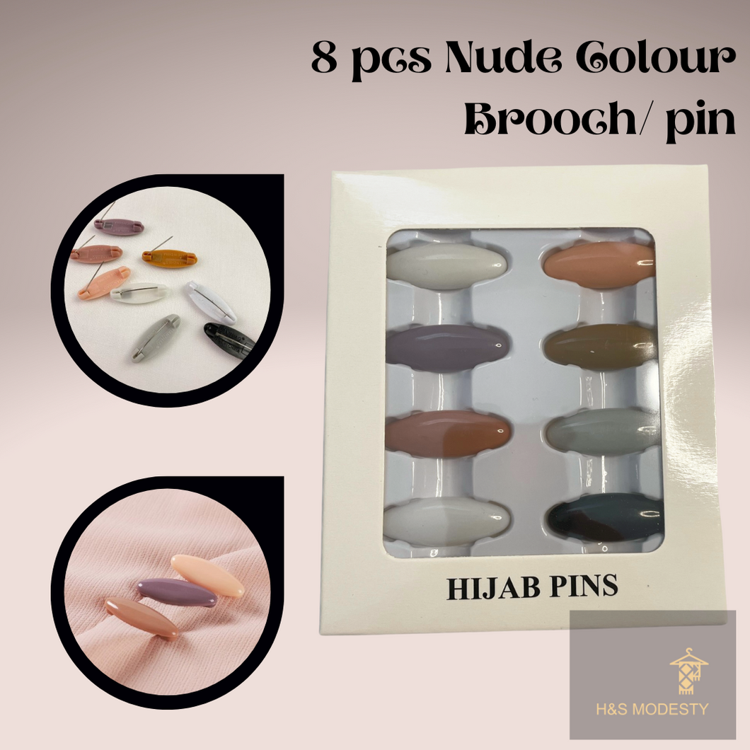 Nude Colours 8 Pcs Hijab Pins