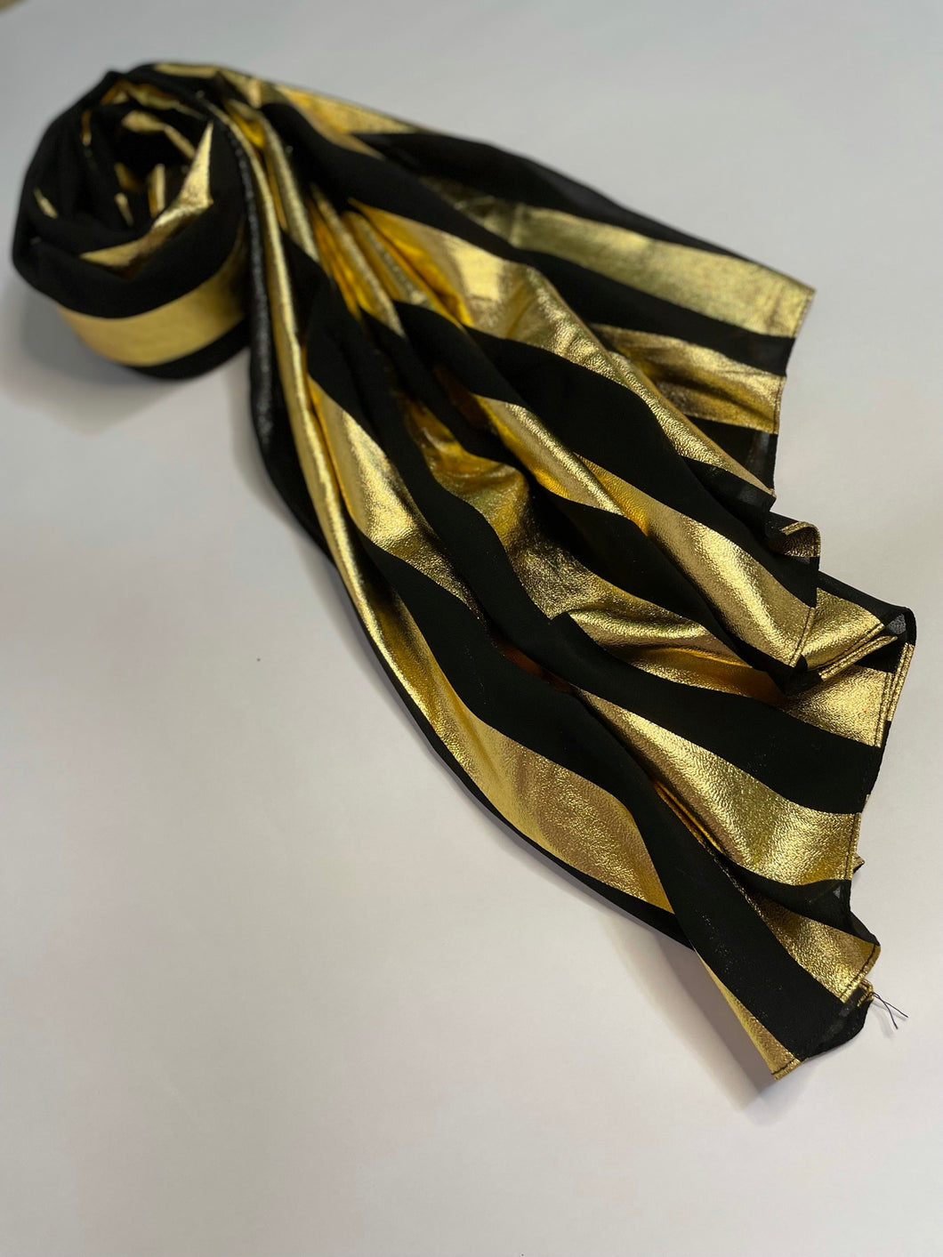 Black & Gold Bubble Chiffon