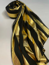 Load image into Gallery viewer, Black &amp; Gold Bubble Chiffon
