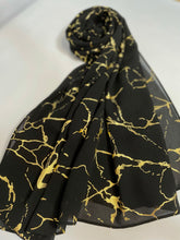 Load image into Gallery viewer, Black &amp; Gold Bubble Chiffon
