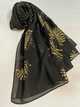 Load image into Gallery viewer, Black &amp; Gold Bubble Chiffon
